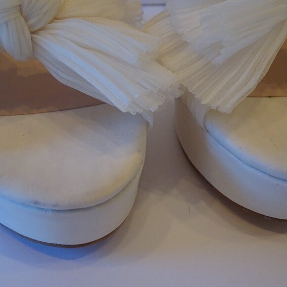 Loeffler Randall Pearl Platform Bow Ankle Strap Sandals Sz 8 NWOB 698 IRRG - Picture 6 of 11